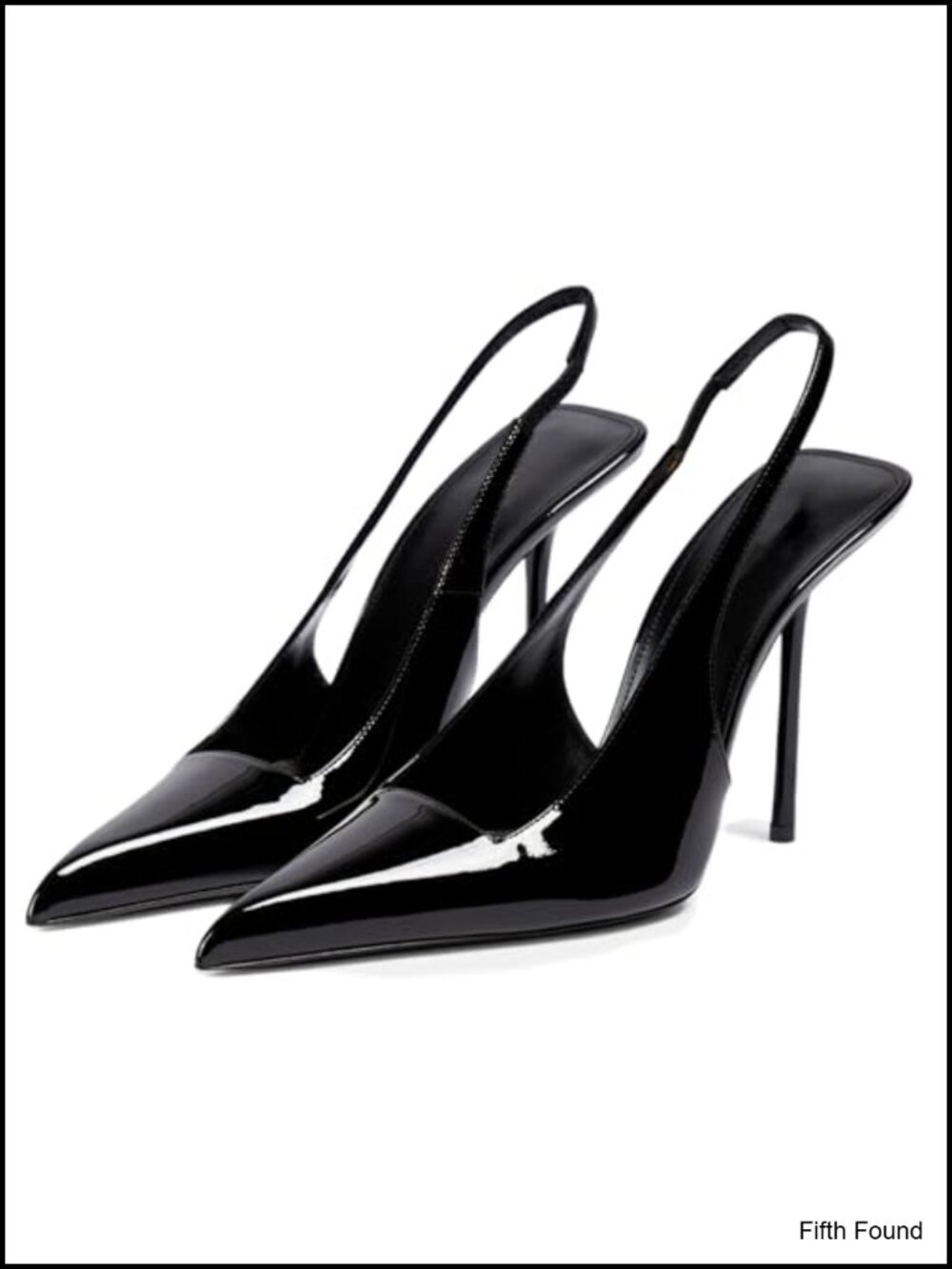 Slingback Heels Pointed Toe Stiletto Stretch Slip On Faux Leather Pumps